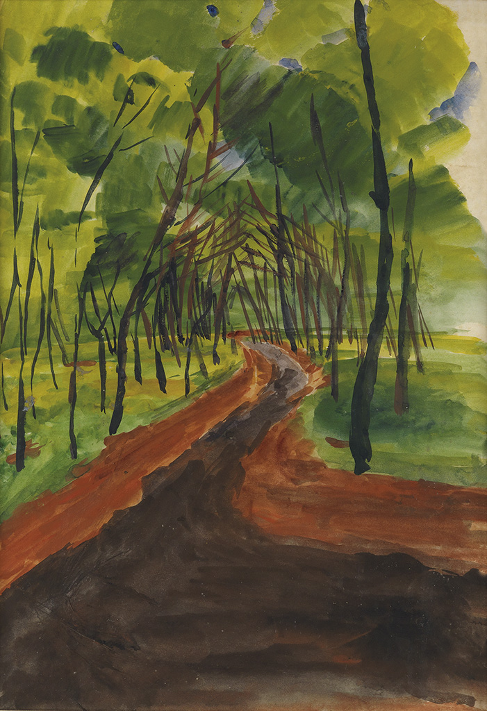 WILLIAM H. JOHNSON (1901 - 1970) Untitled (Wooded Pathway).